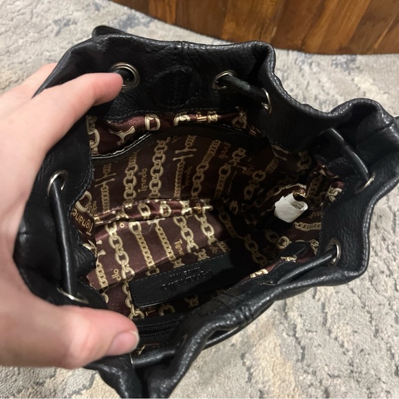 Tignanello Black Pebble Leather Shoulder Satchel Bag Purse Women’s Magnetic - Picture 7 of 11